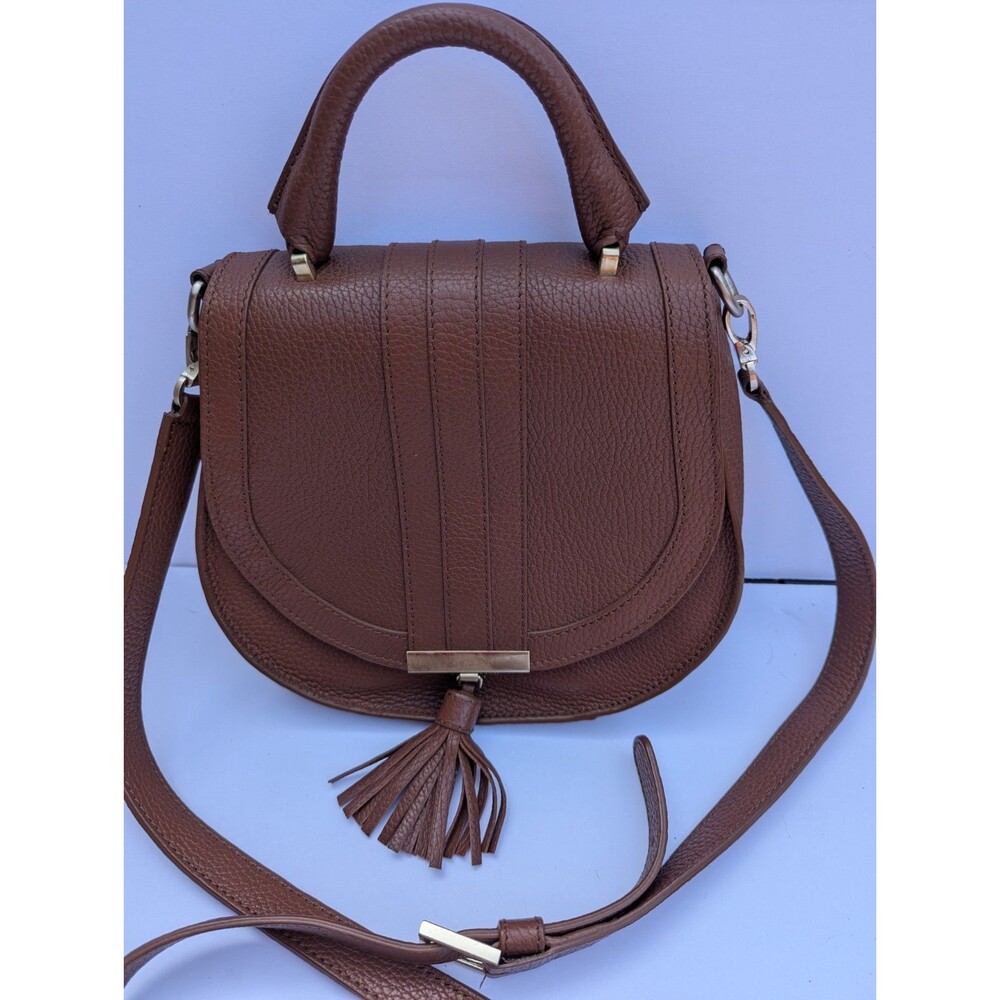 DeMellier Mini Venice bag Brown Grained Leather Tassel Tote Crossbody VGC